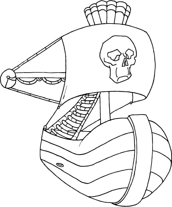 Desenho de Navio Pirata para Colorir Pdf e Pintar