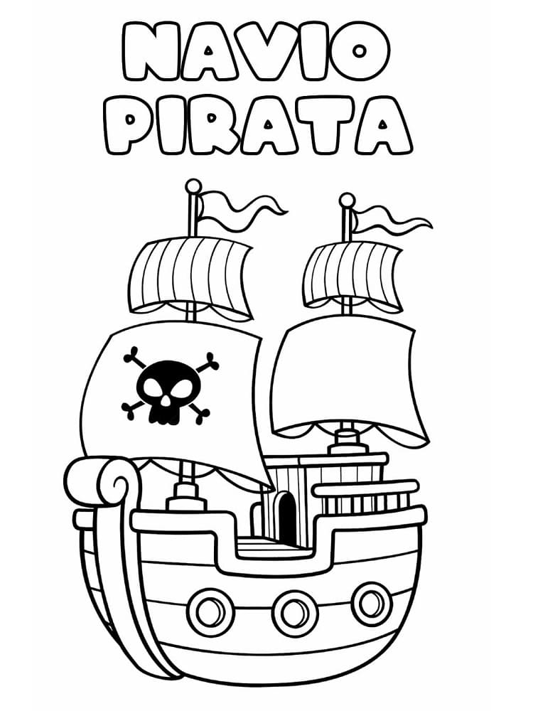 Navio Pirata para Colorir