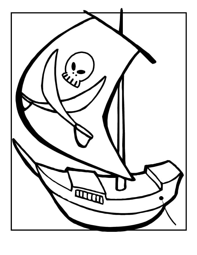 Desenho de Navio Pirata Pdf Grátis e Pintar