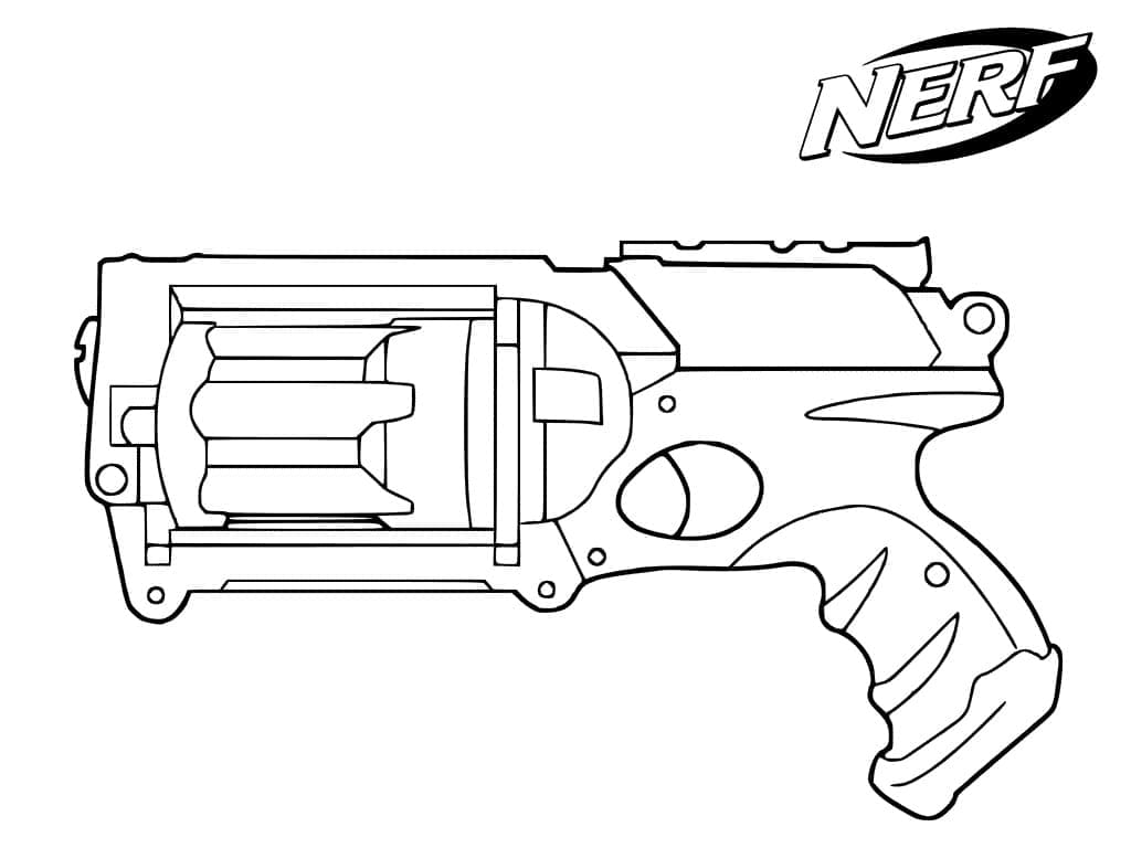 Desenho de Armá de Mão Nerf para Colorir e Pintar