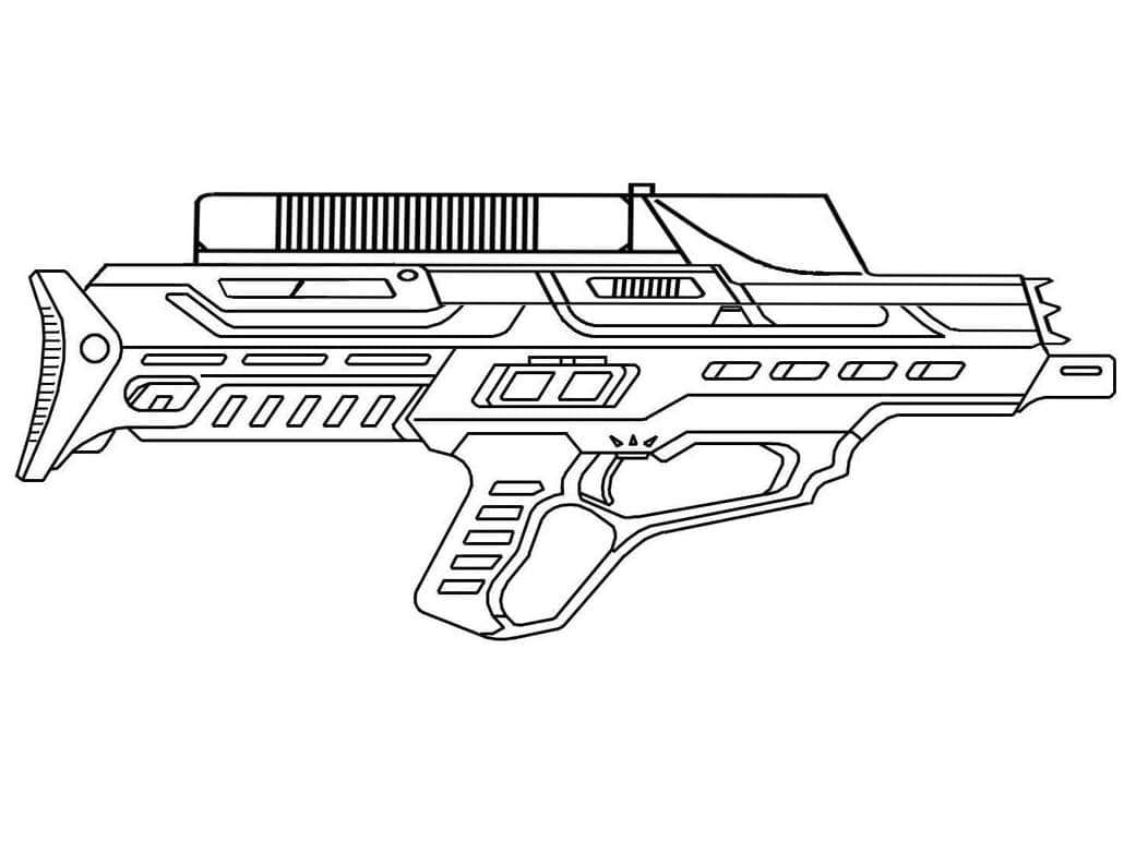 Desenho de Armá Nerf Blaster para Colorir e Pintar
