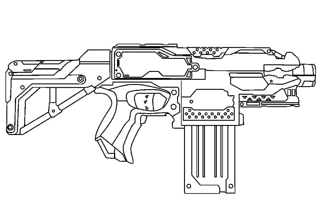 Desenho de Armá Nerf para Colorir e Pintar