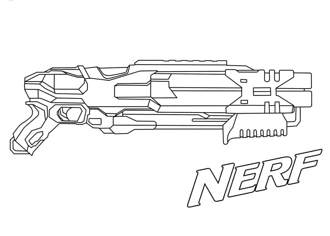 Desenho de Espingarda Nerf para Colorir e Pintar