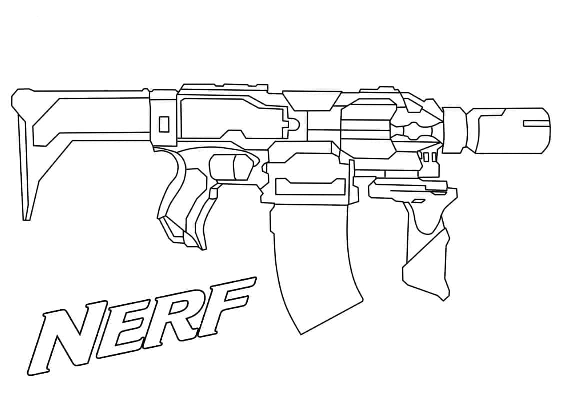 Desenho de Fortnite Nerf para Colorir e Pintar
