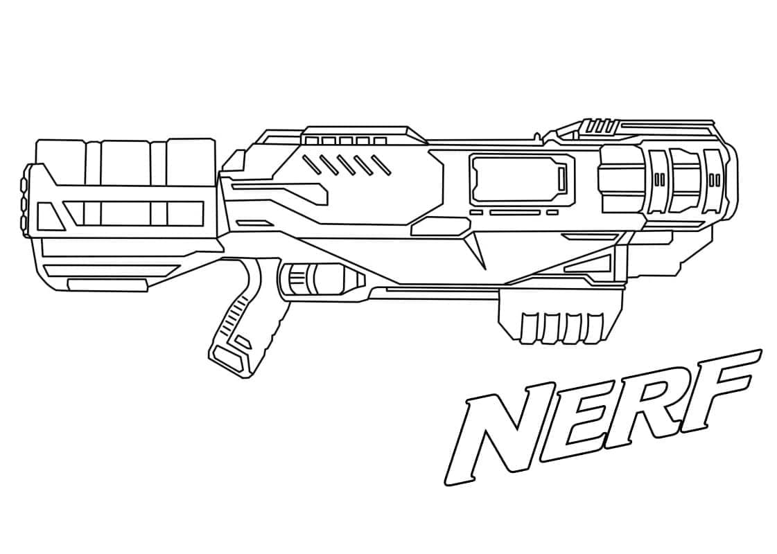 Desenho de Nerf Grande para Colorir e Pintar
