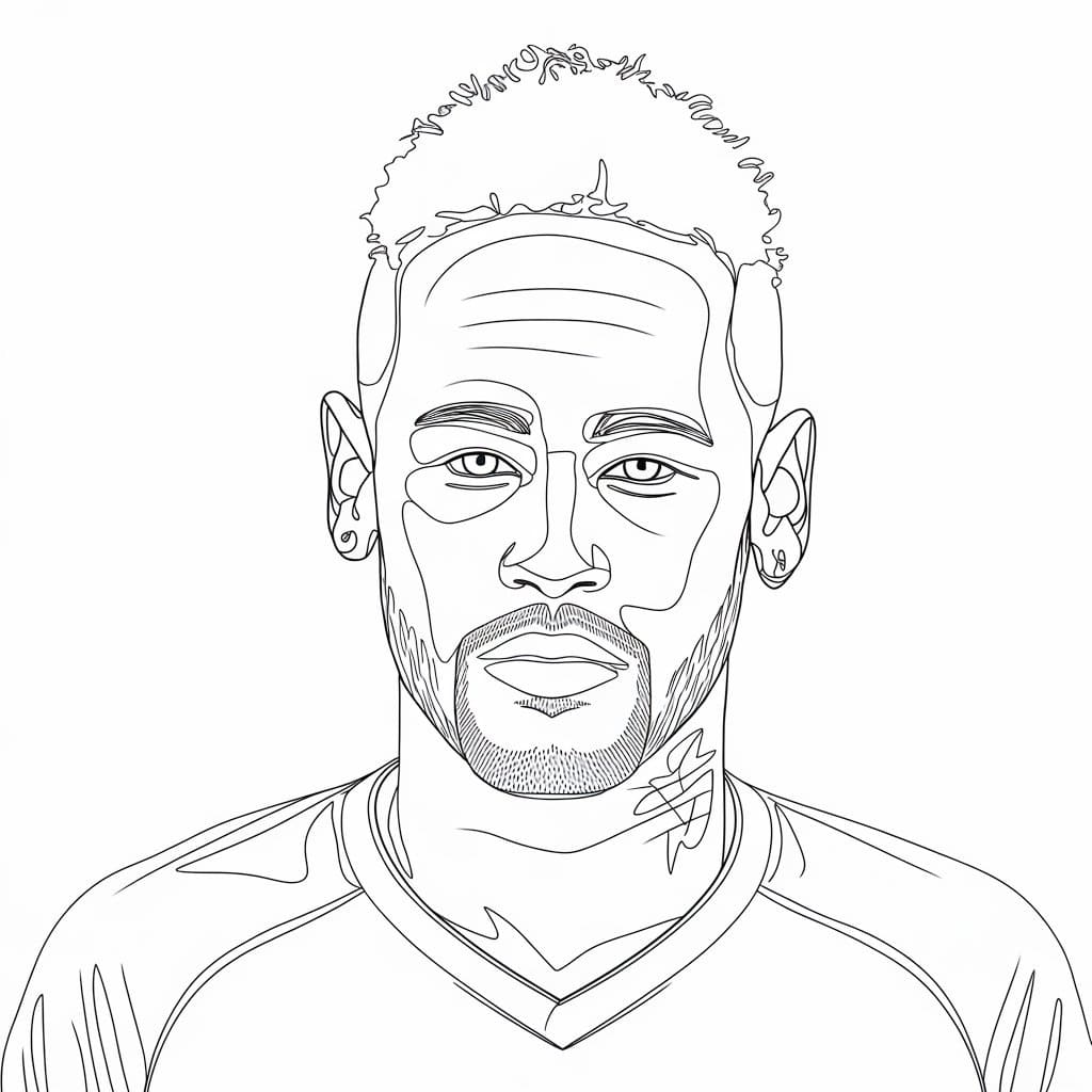 Desenhos de Cara de Neymar para Colorir e Pintar