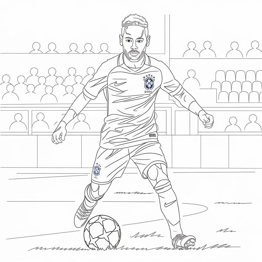 Desenhos de Neymar Grátis para Colorir e Pintar