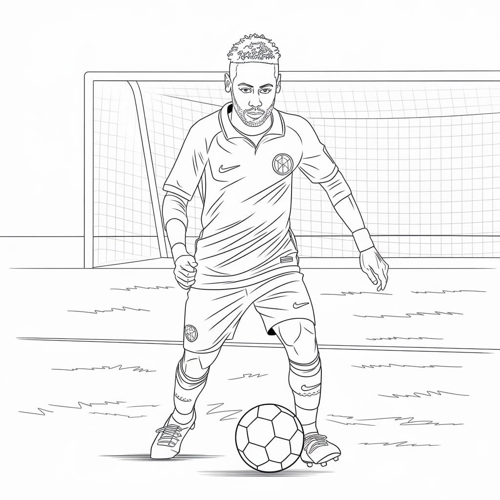 Desenhos de Neymar Imprimivel para Colorir e Pintar