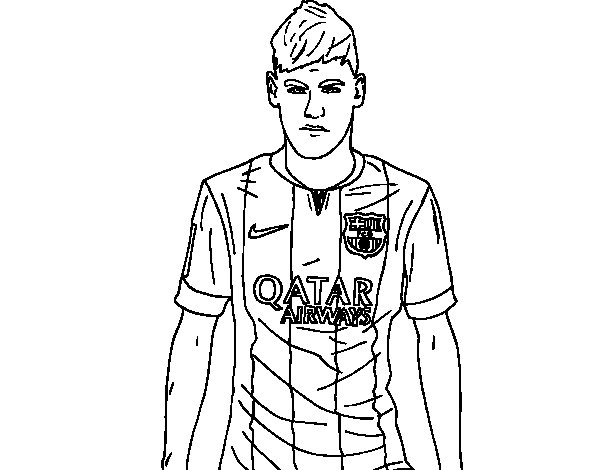 Desenho Pdf do Neymar Jr Jogador do Qatar para Colorir e Pintar