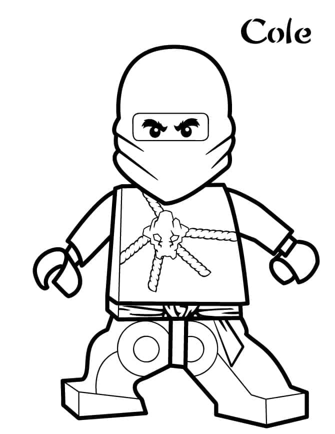Desenho de Cole de Lego Ninjago para Colorir e Pintar
