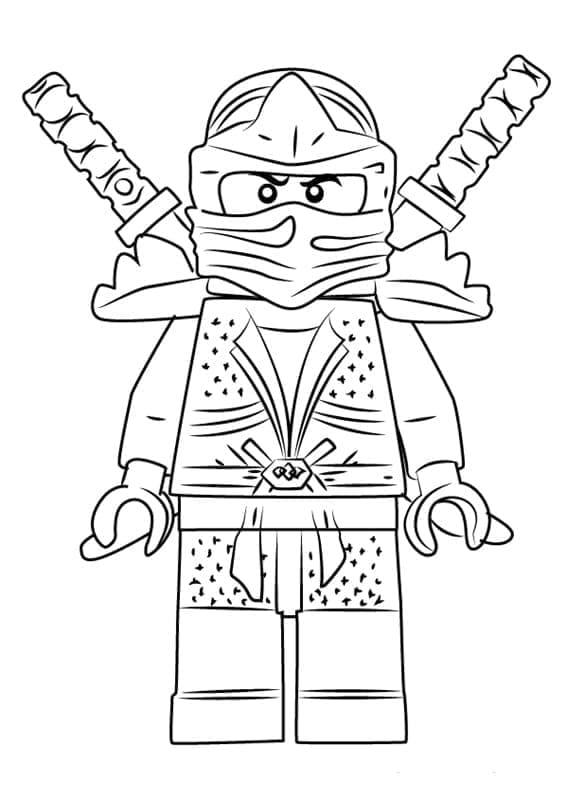 Desenho de Green Ninja de Lego Ninjago para Colorir e Pintar