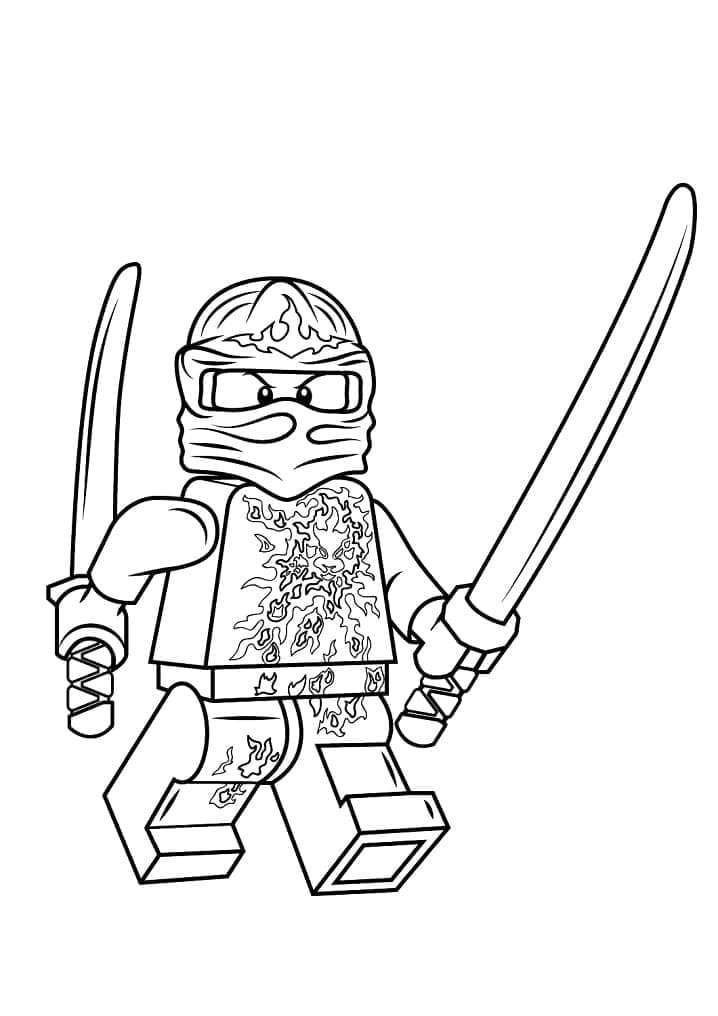 Desenho de Kai de Lego Ninjago para Colorir e Pintar