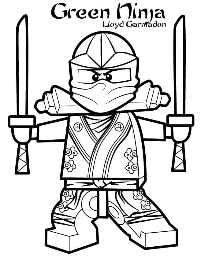 Desenho de Lloyd Garmadon de Lego Ninjago para Colorir e Pintar