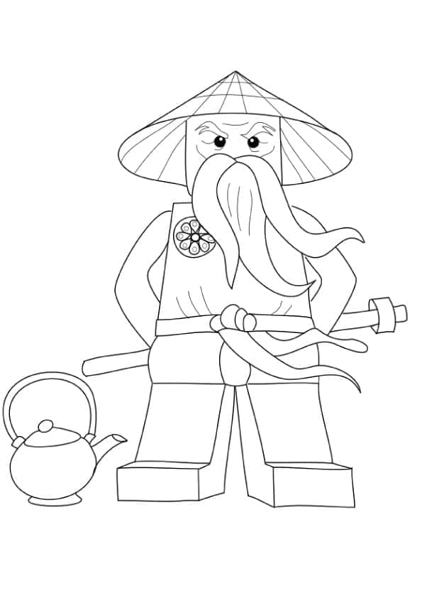 Desenho de Mestre Wu de Lego Ninjago para Colorir e Pintar