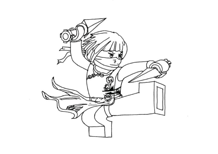 Desenho de Nya de Lego Ninjago para Colorir e Pintar