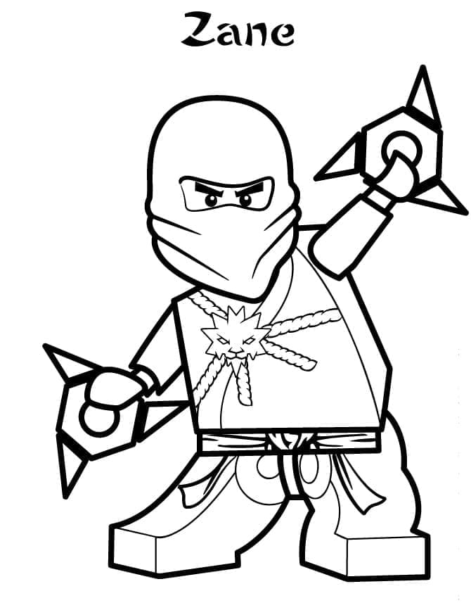 Desenho de Zane de Ninjago para Colorir e Pintar