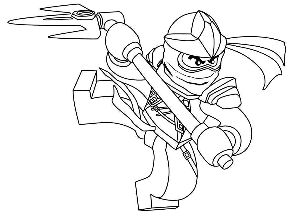 Desenho de Lego Ninjago Cole para Colorir e Pintar