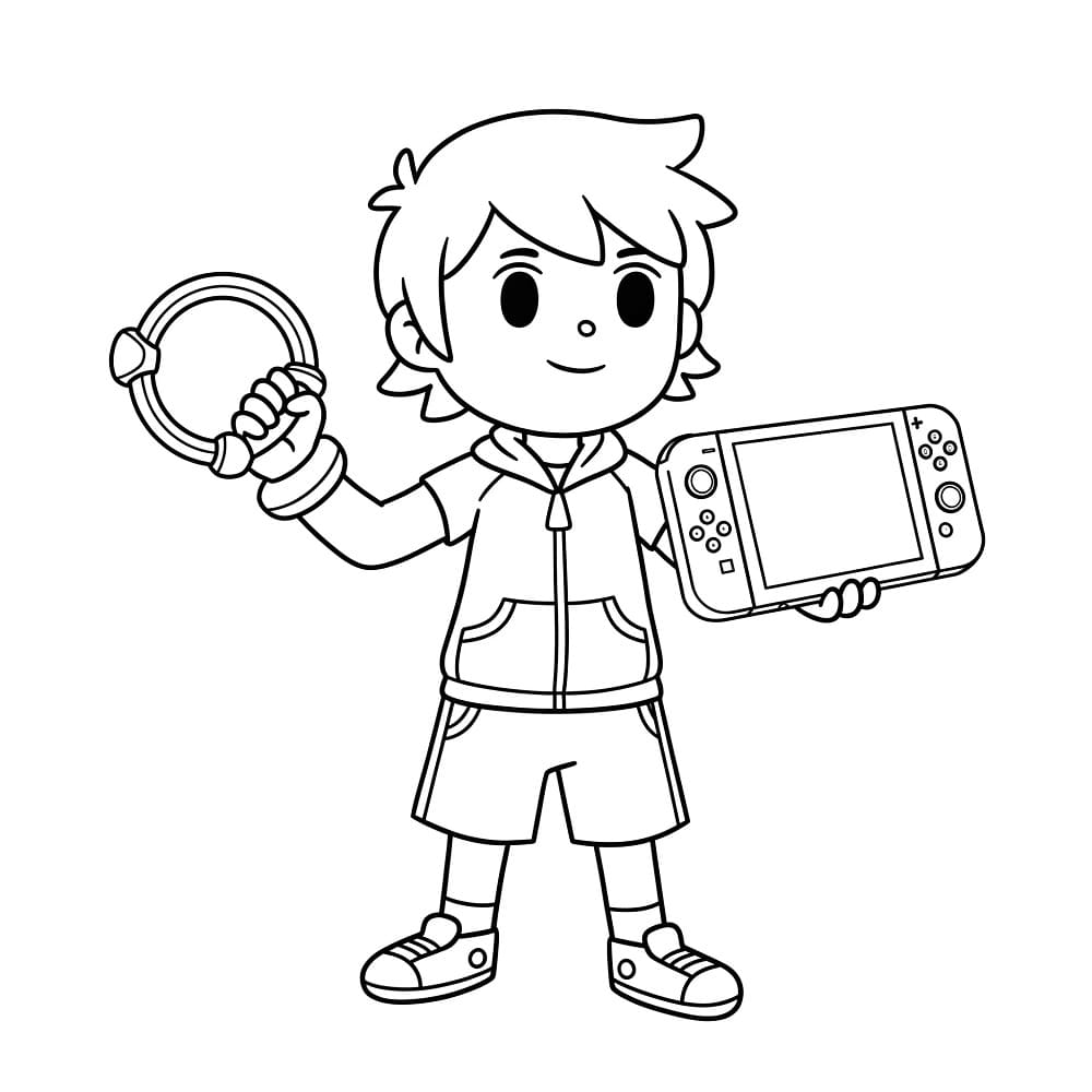 Desenho de Imprimivel Nintendo Switch para Crianças para Colorir