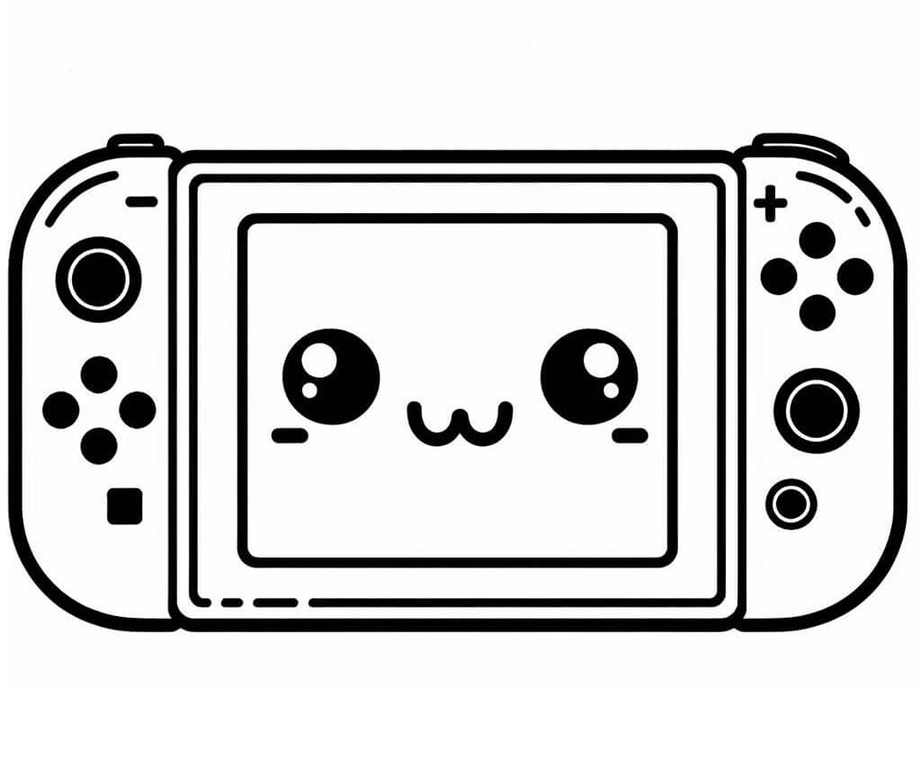 Desenho de Kawaii Nintendo Switch para Colorir