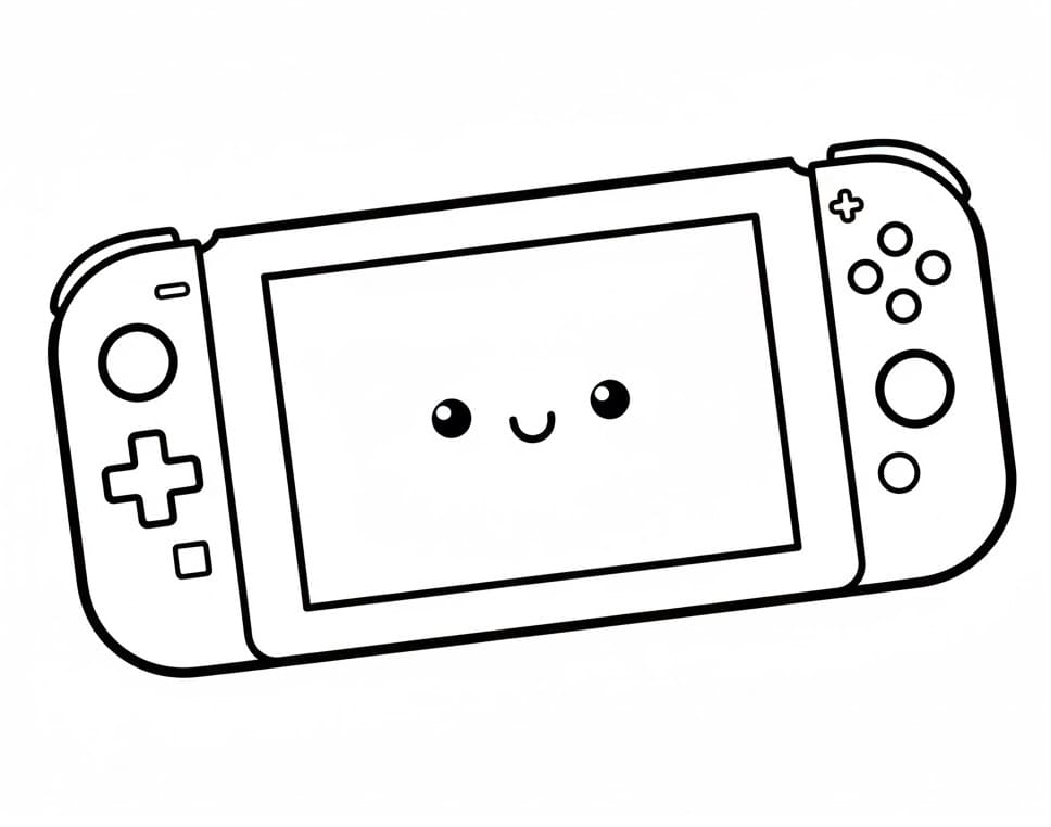 Desenho de Nintendo Switch Fofo para Colorir