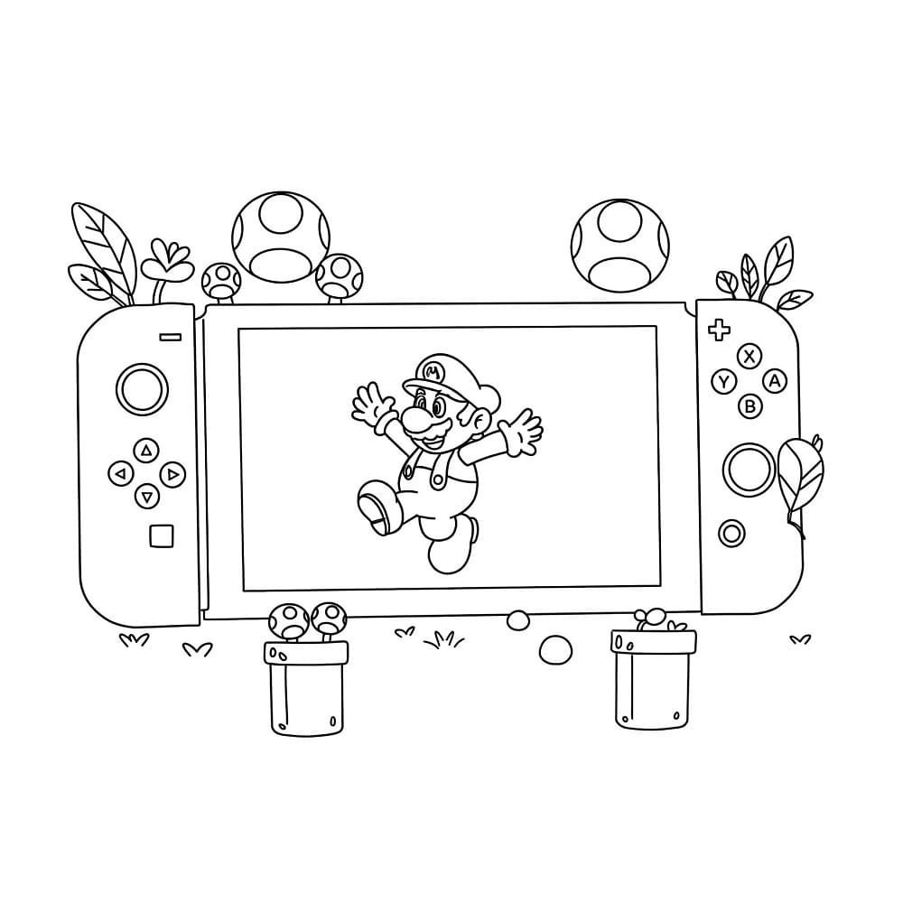 Desenho de Nintendo Switch Grátis para Crianças para Colorir