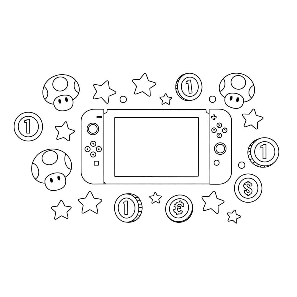 Desenho de Nintendo Switch Imprimivel para Crianças para Colorir