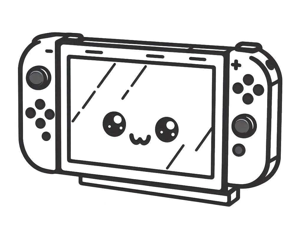 Desenho de Nintendo Switch Kawaii para Colorir