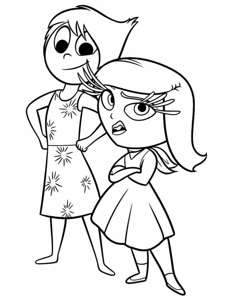 Desenho de Alegria e Nojinho para Colorir e Pintar