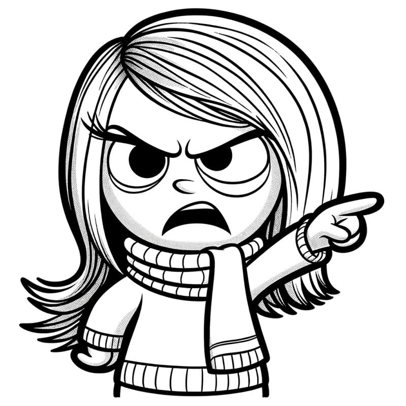 Desenho de Imagem de Nojinho Divertida Mente para Colorir e Pintar