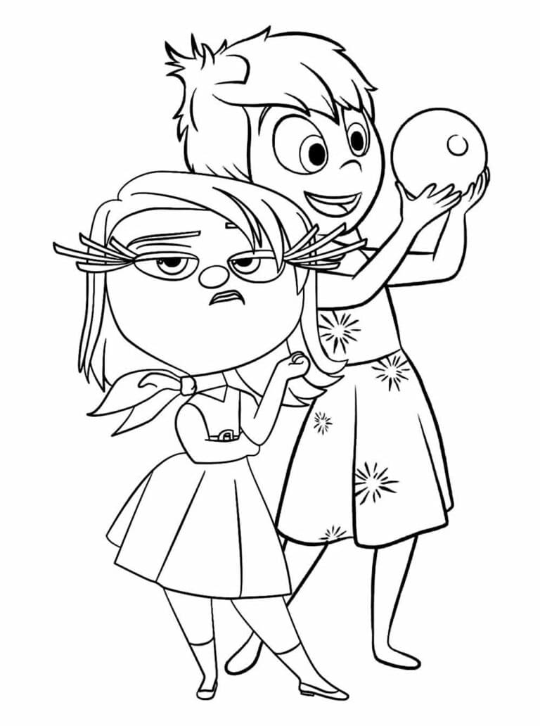 Desenho de Nojinho e Alegria para Colorir e Pintar