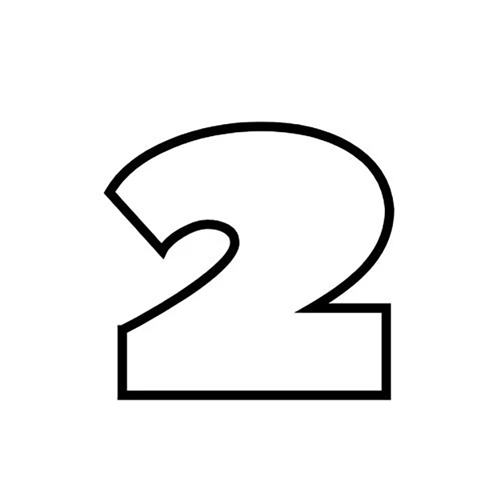 Desenho de Número 2 Gordura para Colorir e Pintar