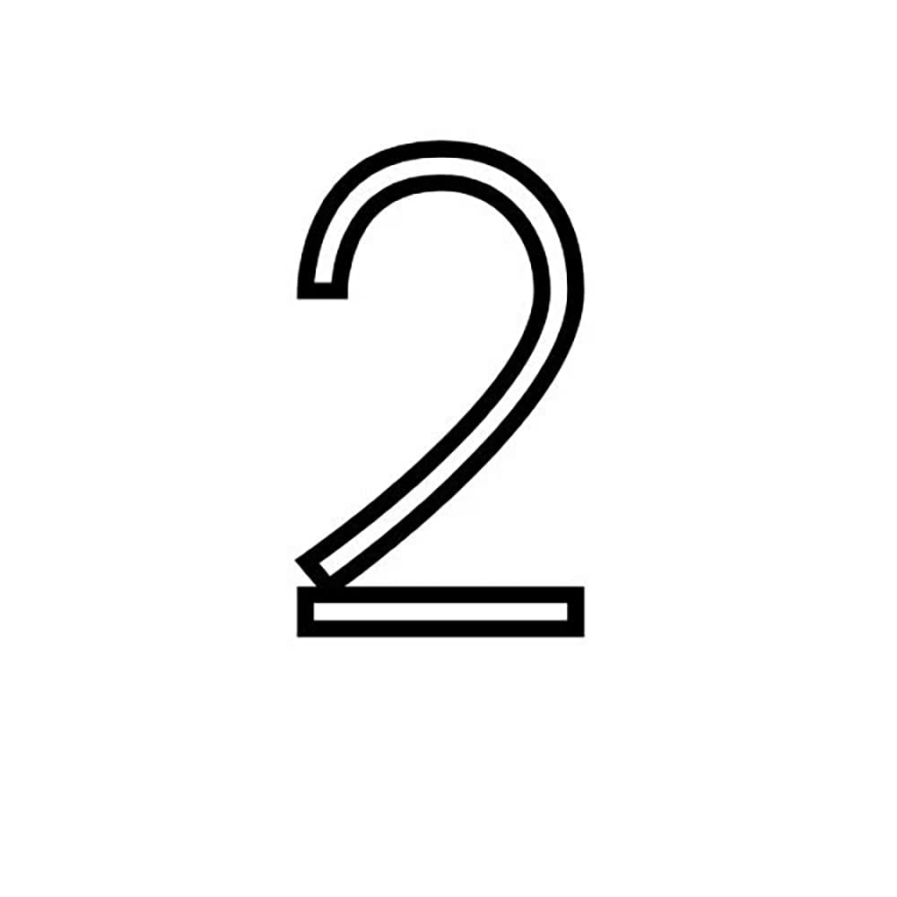 Desenho de Número Fino 2 para Colorir e Pintar