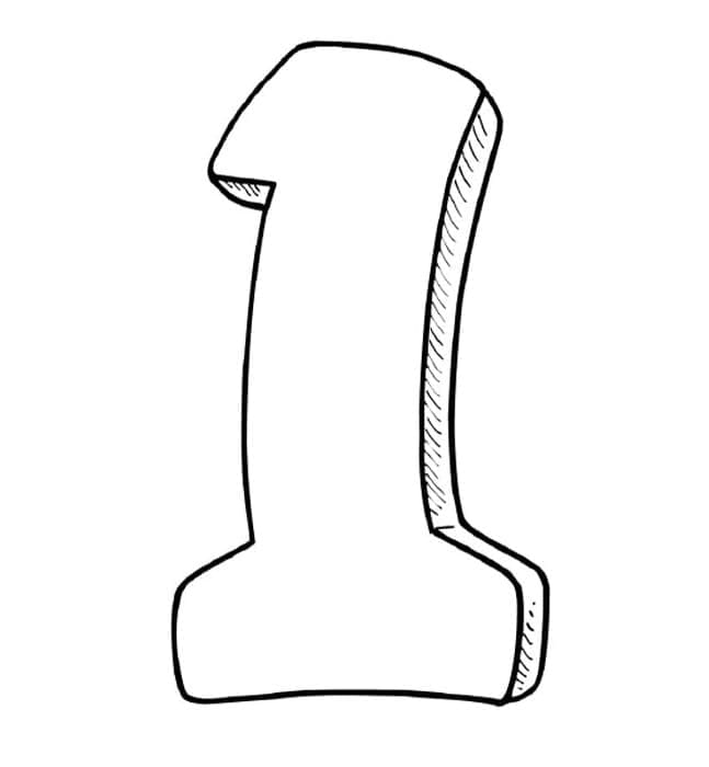 Desenho de Número Grátis para Colorir e Pintar