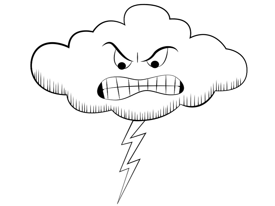 Desenho de Nuvem Bonita para Colorir e Pintar