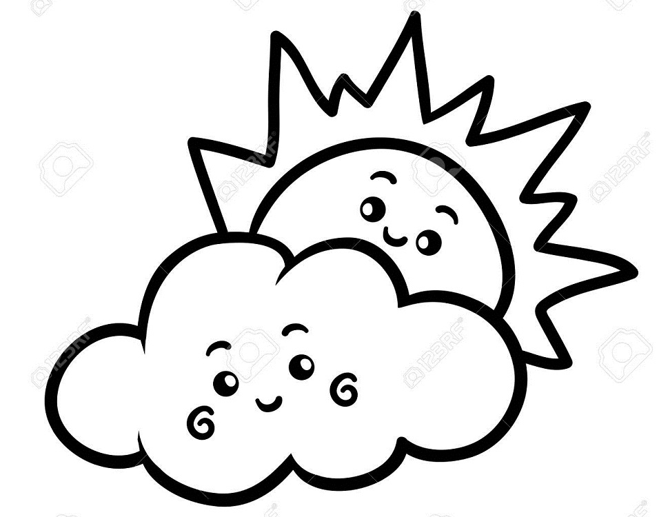 Desenho de Nuvem Figuras para Imprimir e Pintar