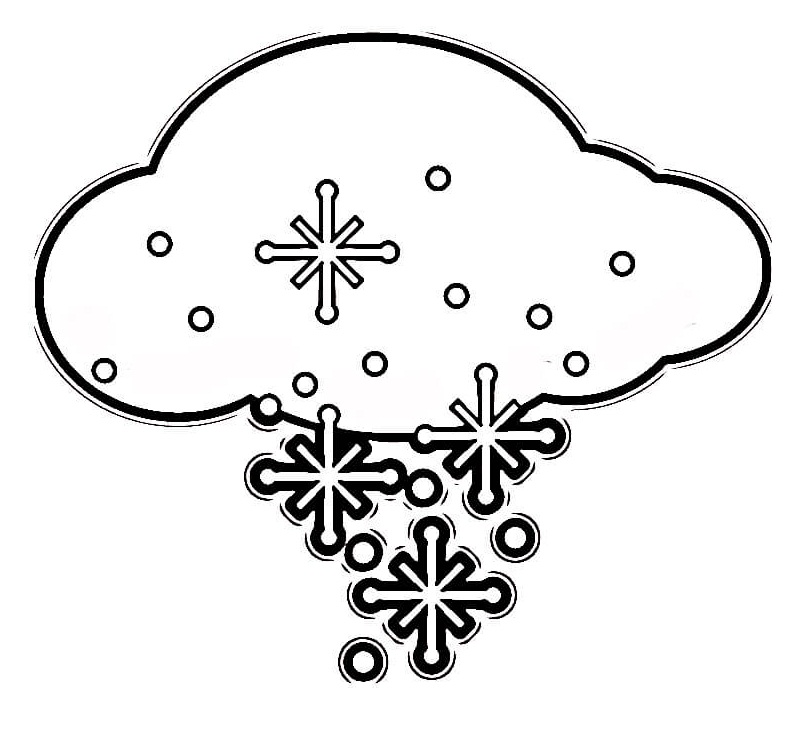 Desenho de Nuvem Infantil para Colorir e Pintar