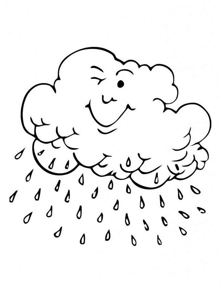 Desenho de Nuvem para Colorir Educativa e Pintar