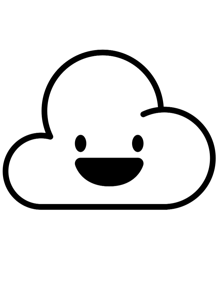 Desenho de Nuvem para Colorir Online e Pintar