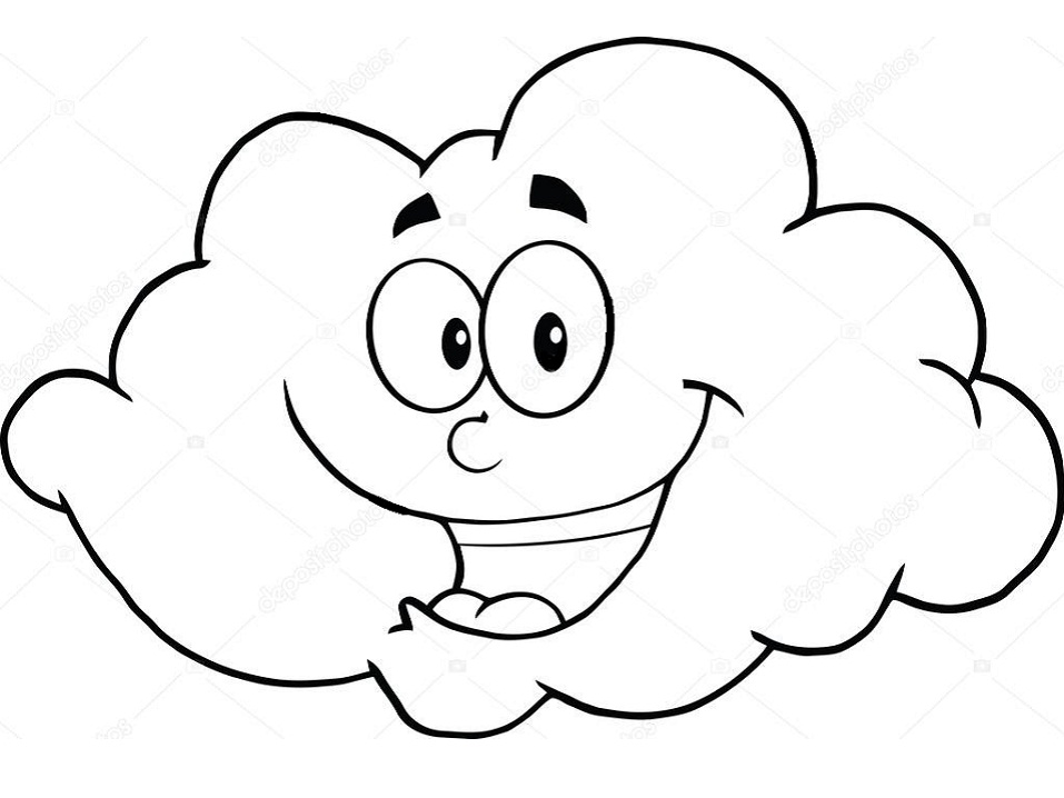 Desenho de Nuvem para Imprimir Grátis e Pintar