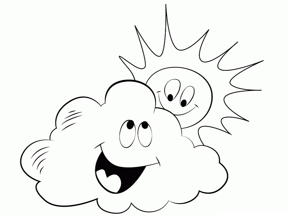 Desenho de Nuvem Simples para Colorir e Pintar