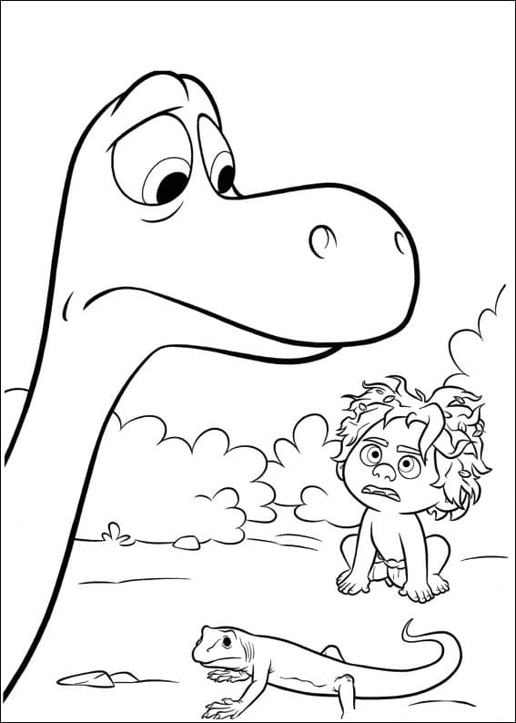 Desenho em Pdf de o Bom Dinossauro para Colorir e Pintar