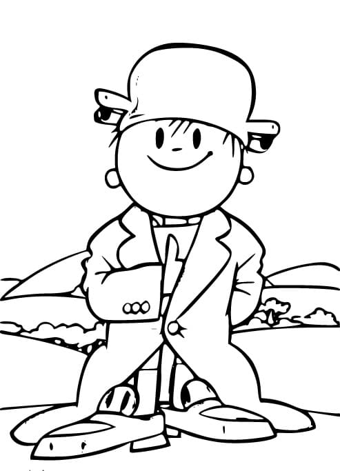 Desenho de Feliz Menino Maluquinho para Colorir e Pintar