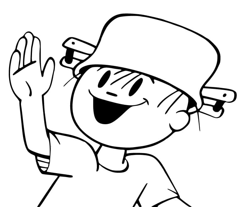 Desenho de Menino Maluquinho Amigável para Colorir e Pintar