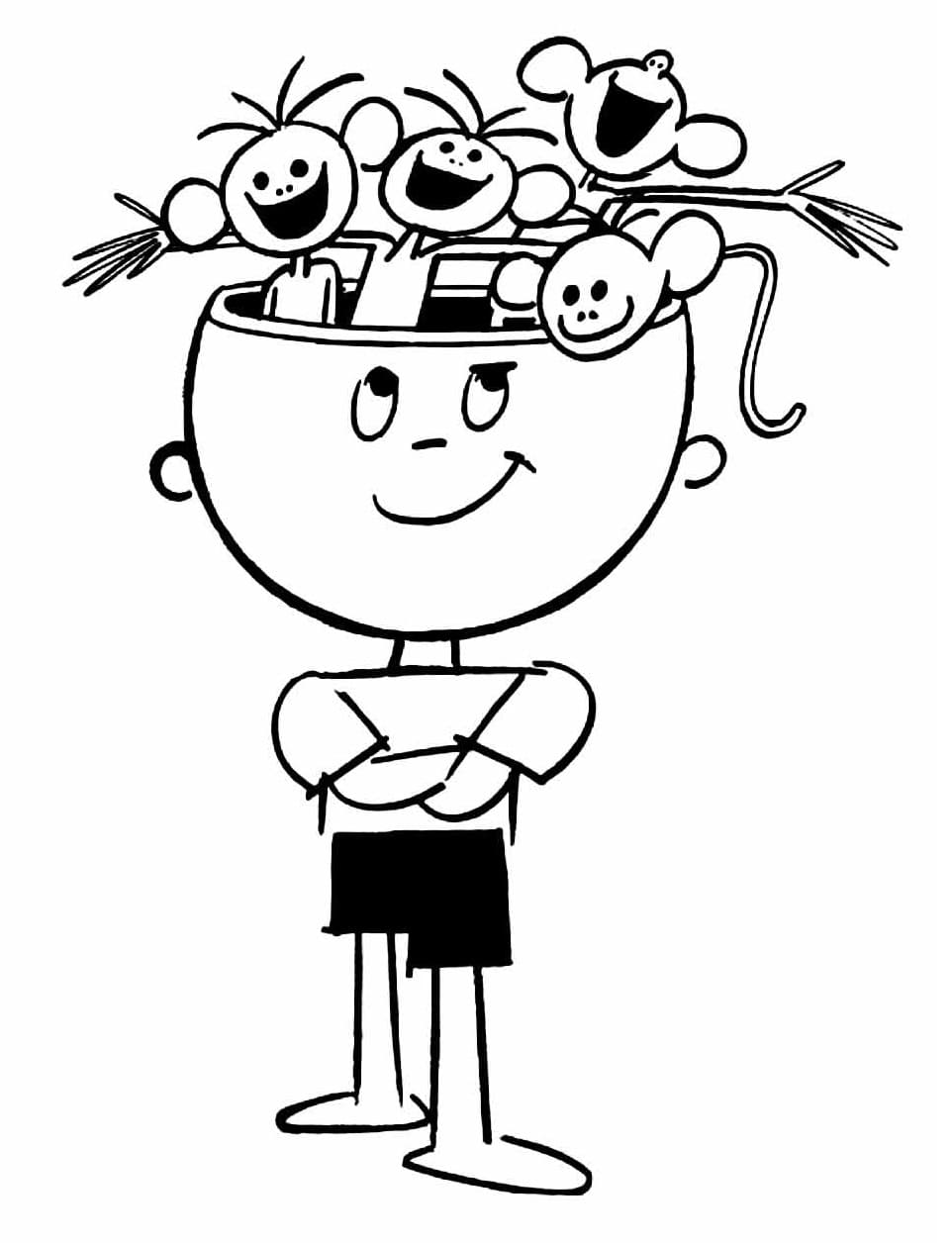 Desenho de Menino Maluquinho Grátis para Crianças para Colorir e Pintar