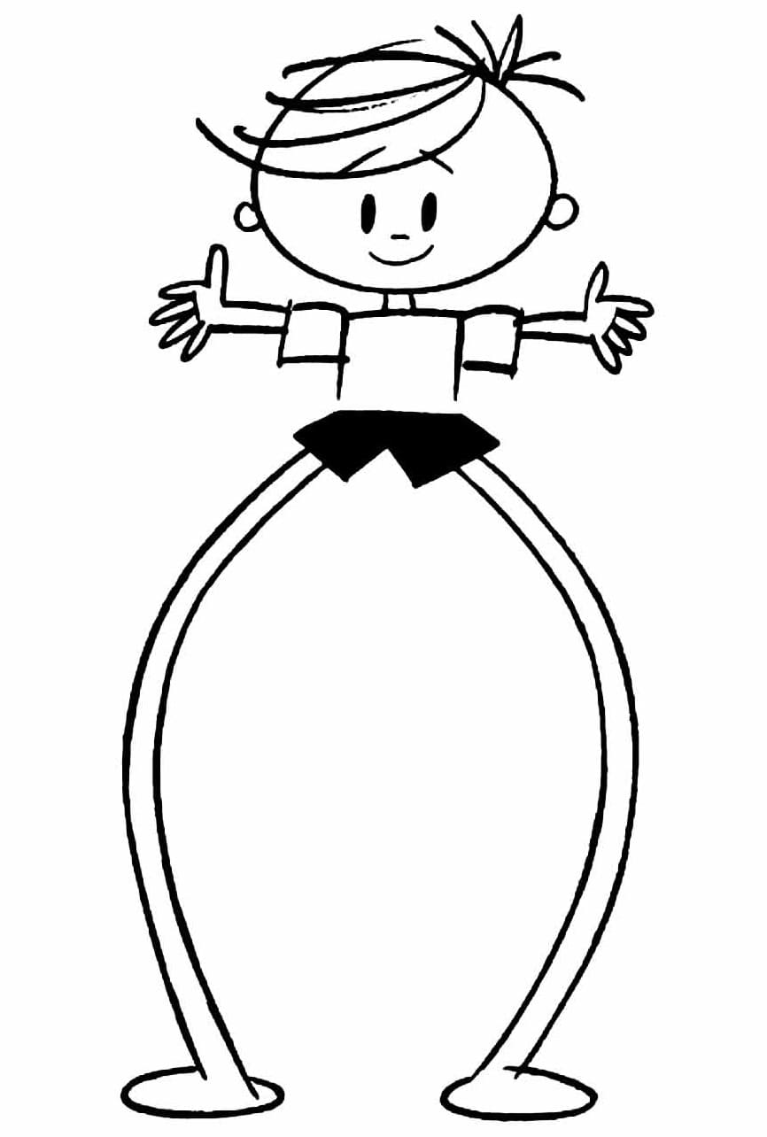 Desenho de Menino Maluquinho Hilariante para Colorir e Pintar