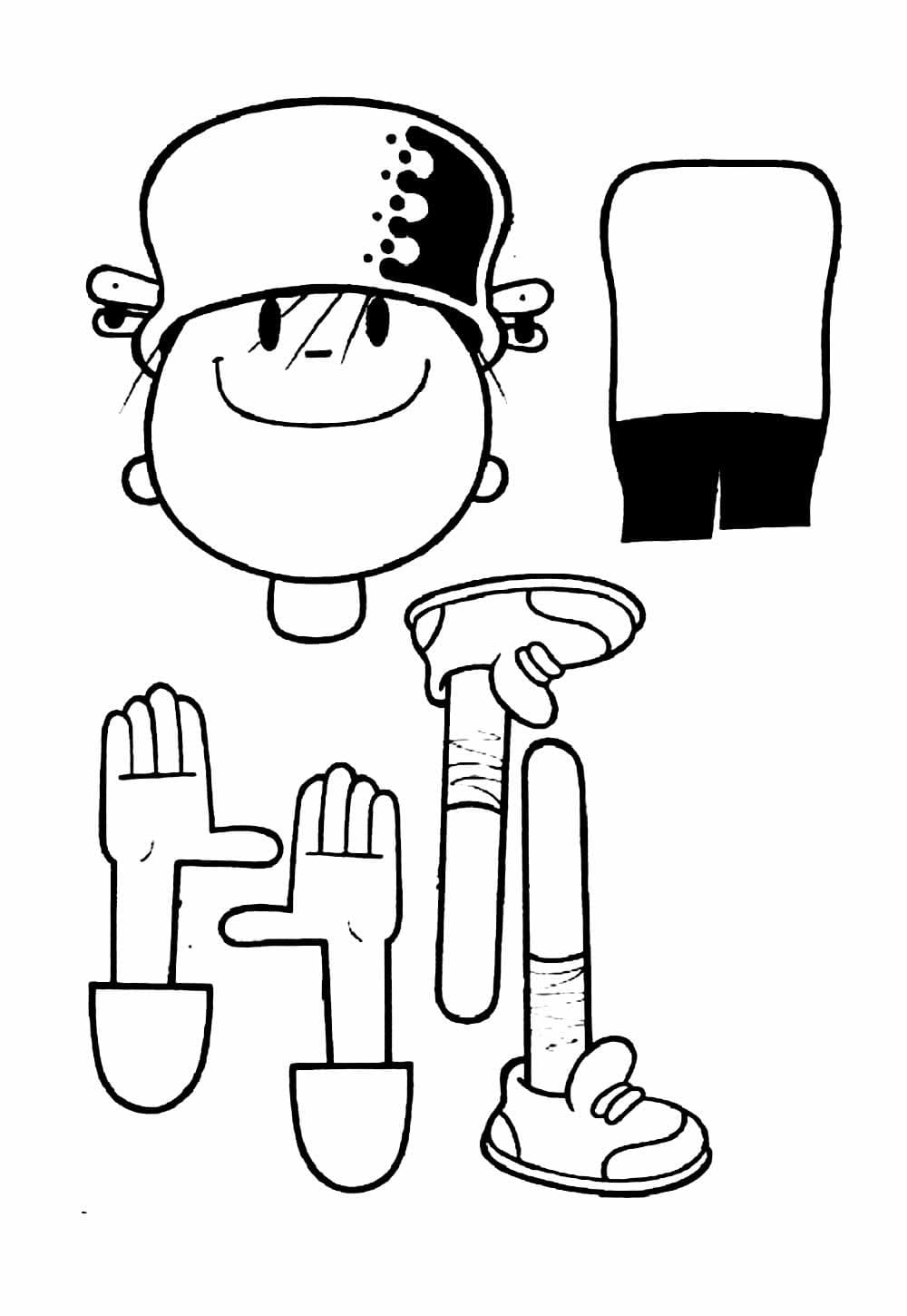 Desenho de Menino Maluquinho para Crianças para Colorir e Pintar