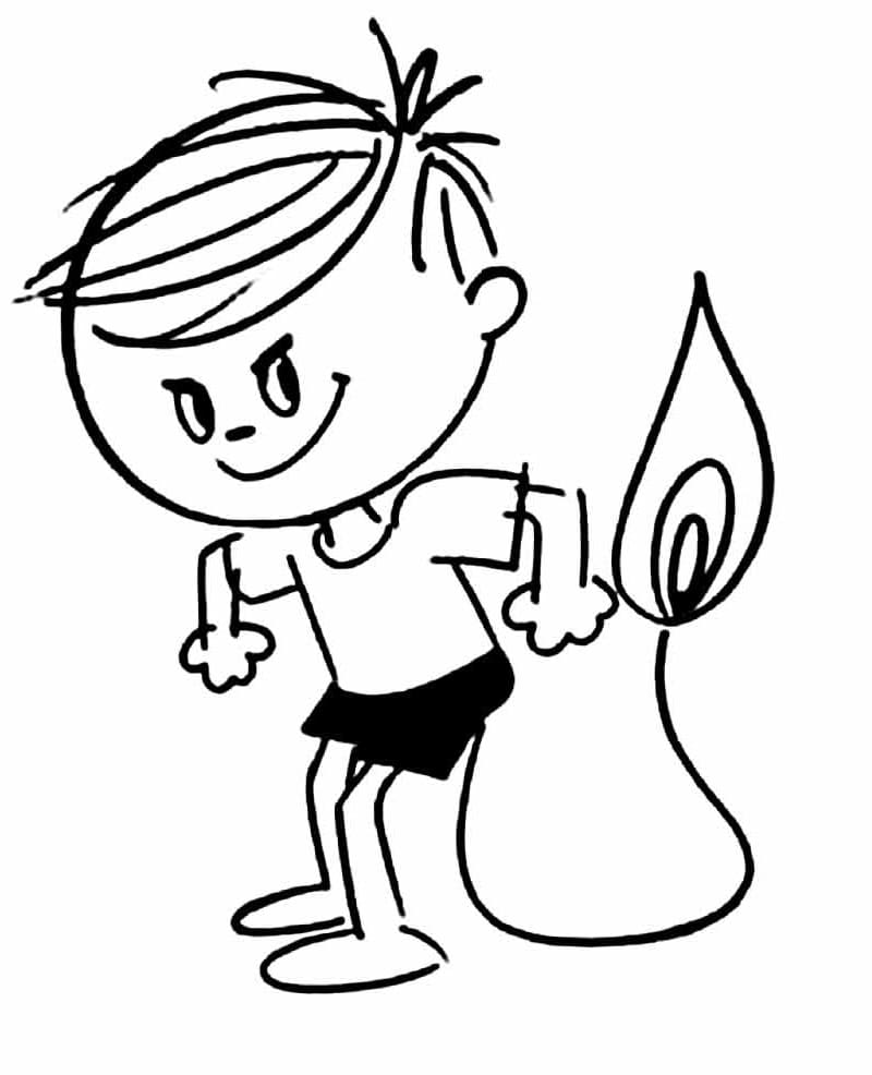 Desenho de Menino Maluquinho Travesso para Colorir e Pintar