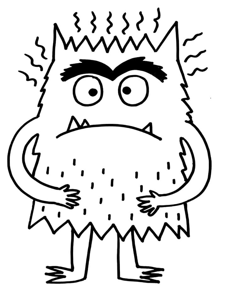 Desenho de o Monstro das Cores para Imprimir e Pintar