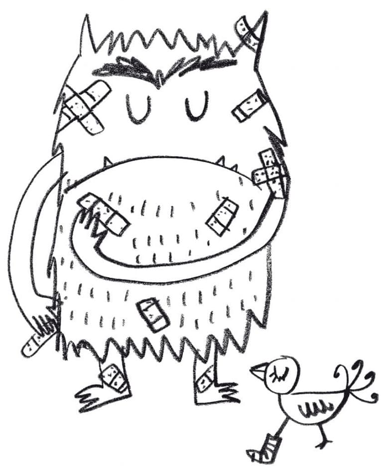 Desenho de o Monstro das Cores para Pintar