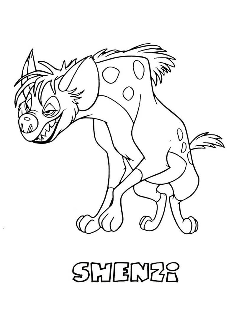 Desenho de Shenzi Rei Leão para Colorir e Pintar